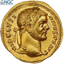 Dioclétien, Aureus, 293-294, Trèves, Or, NGC, Ch AU 5/5-4/5, RIC:15