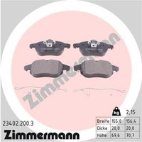 Zimmermann BremsbeläGe Vorne FüR Opel Vectra C Caravan Saab 9-3 Cabriolet