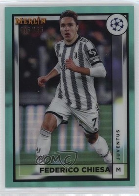 2022 Merlin UEFA Club Competitions Aqua Refractor /199 Federico Chiesa #81 14fw