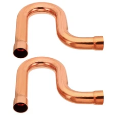 2Pcs 3/4" ID P-Trap Pipe Fittings Sweat Copper Pipe Welding Solder Connection