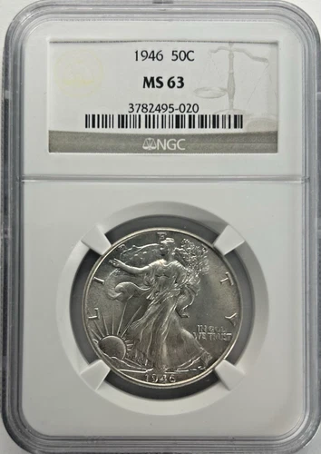 1946-P U.S. Walking Liberty Half-Dollar MS 63 Doubled Die Reverse NGC Certified