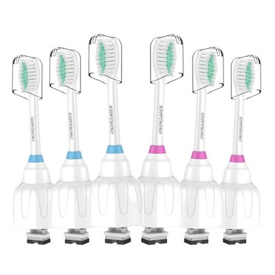 Medium Soft Bristle Replacement Heads for Philips Sonicare - 6 Count with Colors