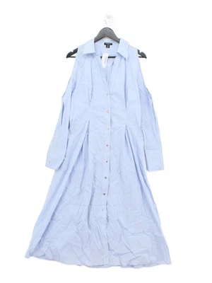 Karen Millen Shirt Midi Dress UK14 in Blue RRP £169 - Image 1 of 4