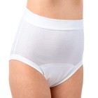 1265 Lot de 2 culottes d'incontinence femme avec ceinture souple en coton bio, couleur blanc...