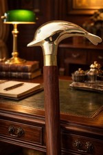 Brass Dolphin Handle Walking Stick Fancy Party Dress Walking Cane Stylish 37"