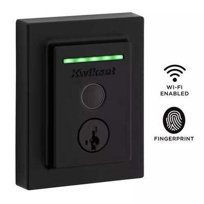 Kwikset HALO Touch WiFi Fingerprint Smart Door Lock Deadbolt   Matte Black