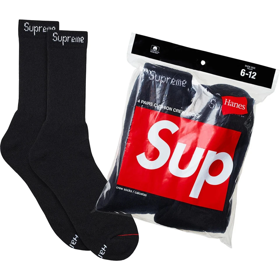 Calcetines Supreme Hanes Crew, Pack de 4 Pares Tallas 6-12 Foto 2 de 4