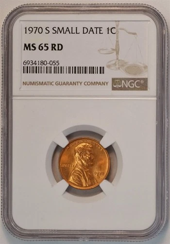 1970 S Small Date Lincoln Cent MS 65 RD NGC 1C