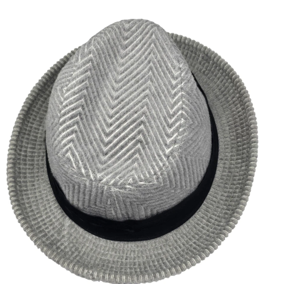 Sombrero Stacy Adams Gris Espiga Fedora L/XL Poliéster Con Banda Negra Foto 3 de 4