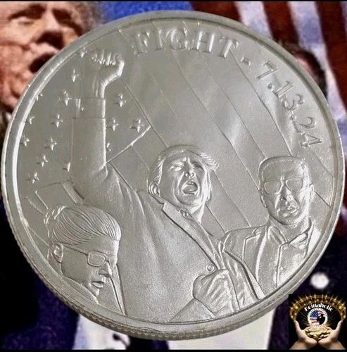 2024 1 Oz .999 Fine Silver TRUMP  Fight Fight Coin Limited Edition 🔥