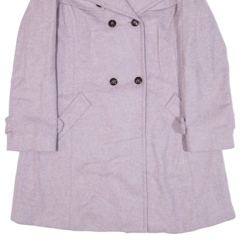 MAX MARA WEEKEND Double Breasted Womens Trench Coat Purple Wool UK 12 - Picture 5 of 8