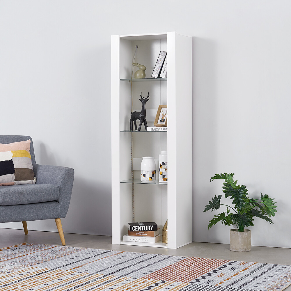Modern Display Tall Bookcase Shelving Units with LED Light 3
