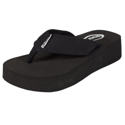 black platform flip flop sandals