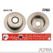 2x TRW DF4178 Bremsscheibe für Jeep Cherokee XJ Grand Cherokee II WG WJ