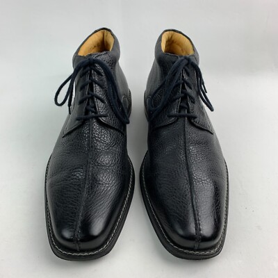 Sandro Moscoloni Ankle Boots Pebbled Black Leather Split Stitch Round Toe 11.5 D Sandro Moscoloni Ankle Boots Pebbled Black Leather Split  main image 4