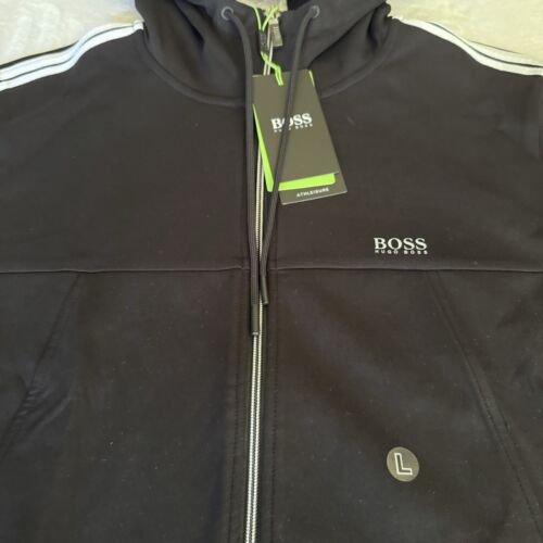 Hugo Boss Men's Black White Trim Cotton Tracksuit Shorts Set Size L FREE SHIP - Picture 4 of 11