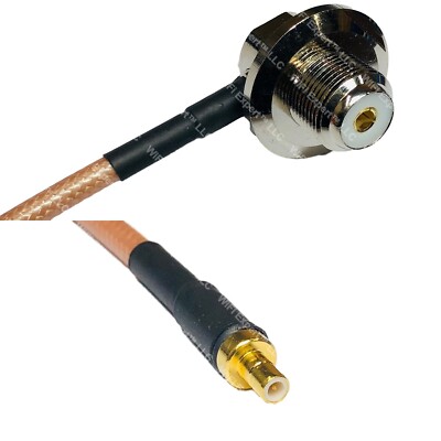 RG400 UHF Female Angle Bulkhead to SMB MALE RF Cable FAST-SHIP LOT