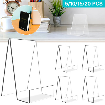 5-20Pack Acrylic Book Stand Clear Easel Stand for Display Book Display Holder