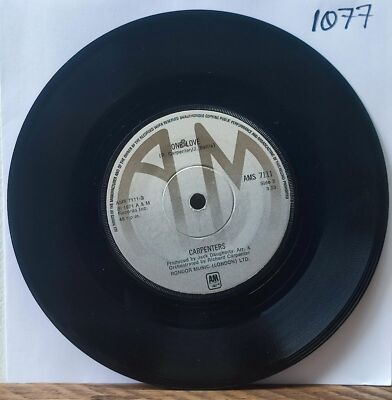 One Love / I Won't Last A Day Without You by Carpenters - Single 7  Vinyl
