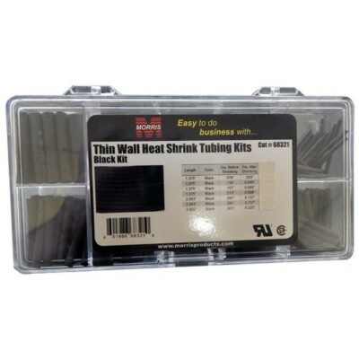 Thin Wall Heat Shrink Tubing Kits - Black - MORRIS-68321