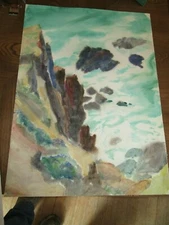 Original Watercolor Painting By Peg Humphreys,Seascape 30" x 22"