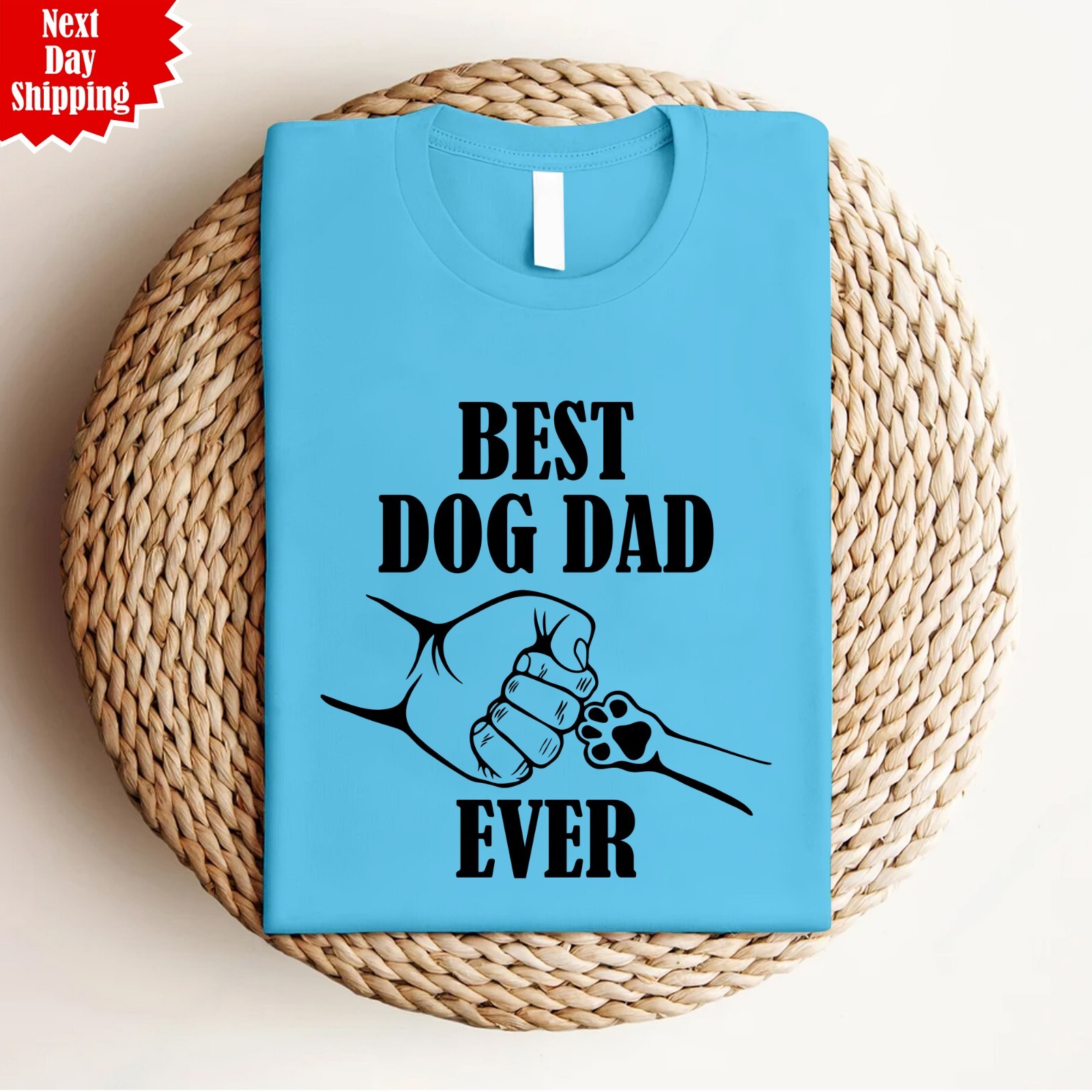Best Dog Dad Ever T Shirt Printed Dog Lover Fathers Day Gift Men 100% Cotton Top