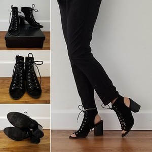 lace up peep toe heels