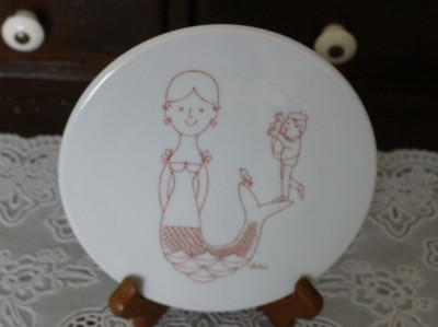 VINTAGE B&G Copenhagen Porcelain Wall Plate / Trivet by Antoni (A), Denmark