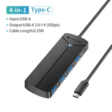 4 Port USB 3.0 Hub Splitter Multi Adapter 5Gbps High Speed PC Desktop Laptop Lot