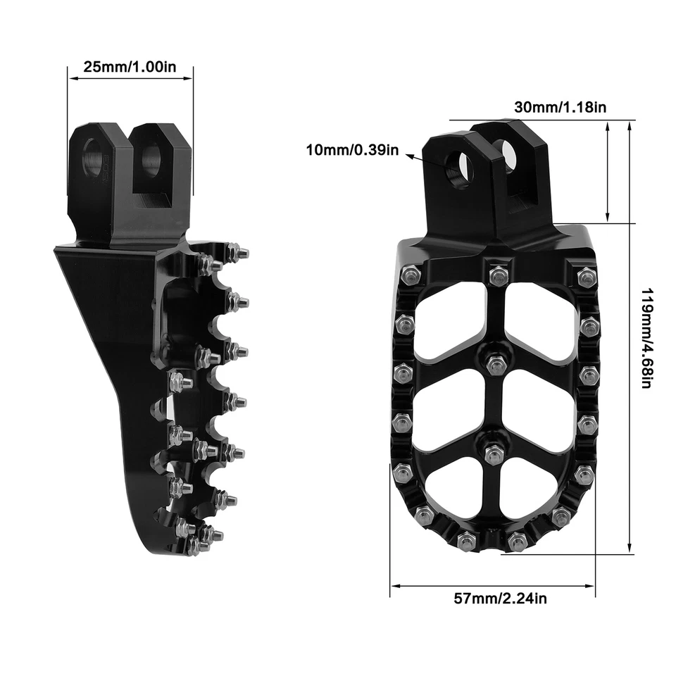 Para Suzuki DRZ400S DRZ400SM 2000-2024 CNC Billet estriberas anchas reposapiés pedales Foto 2 de 4