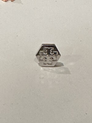 Tory Burch Women's Hexagon Small Stud Silver Plated SINGLE Earring