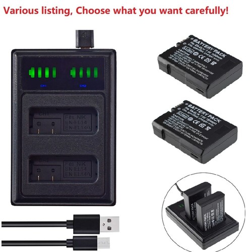 Battery or LCD charger for Nikon ENEL14 14a Nikon D3500 D3400 D5300