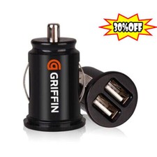 NEW Car Charger Mini Dual Usb 12v Lighter Socket Adapter Fast Charging Usb Twin♒