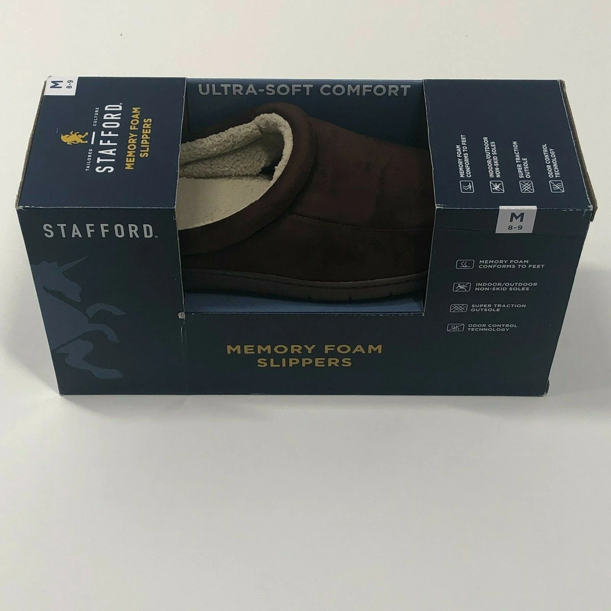 Stafford memory shop foam slippers