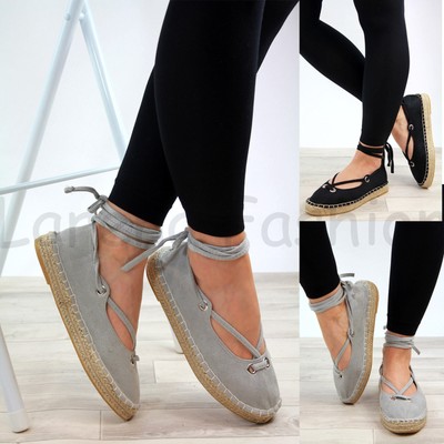 lace up espadrille flats