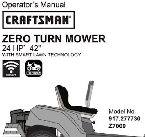 Owner’s Manual Sears Craftsman Z7000 Zero-Turn Riding Mower - Model 917 ...