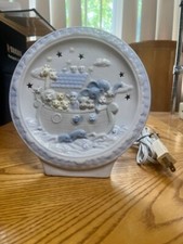 CERAMIC NOAH'S ARK PLATE NIGHTLIGHT 8 INCHES HIGH