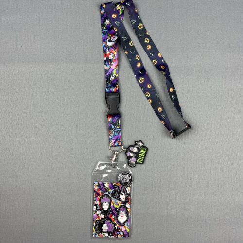 Disney Villains Lanyard and ID Badge With Charm Officially Licensed Bioworld NWT - 第 1/7 張圖片