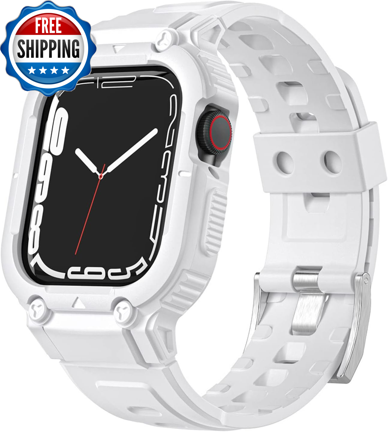 Compatible for Apple Watch 9 Band with Case, Shockproof Soft TPU Sport Watch Ban