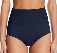 Trina Turk E2804 Key Solids Shirred High Waist Hipster Bottom Midnight Size 6