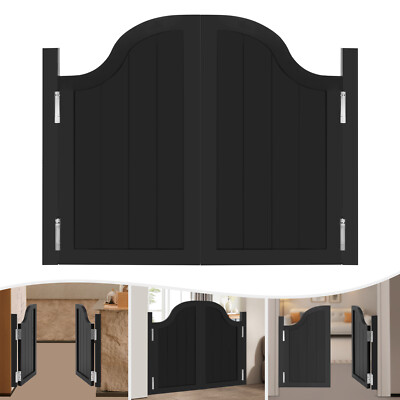 2-Panel Swing Partition Door Solid Pine Wood Black 100 × 80 cm 180°
