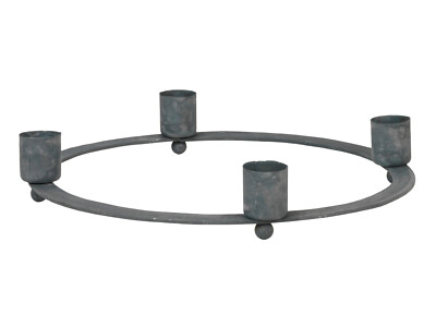 Ib Laursen Adventskranz Kerzenhalter 22,5 cm für Kerzendurchmesser 22 mm Grau