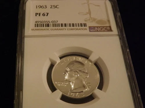 1963    25C      Washington Quarter        NGC   PF  67 