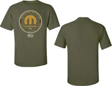 MOPAR 1937 MENS MILITARY GREEN DISTRESSED SHORT SLEEVE TEE SHIRT E1681 NEW