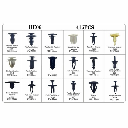 415Pcs Trim Clip Push Retainer Panel Bumper Fastener With Remover Tool Universal - Picture 2 of 9