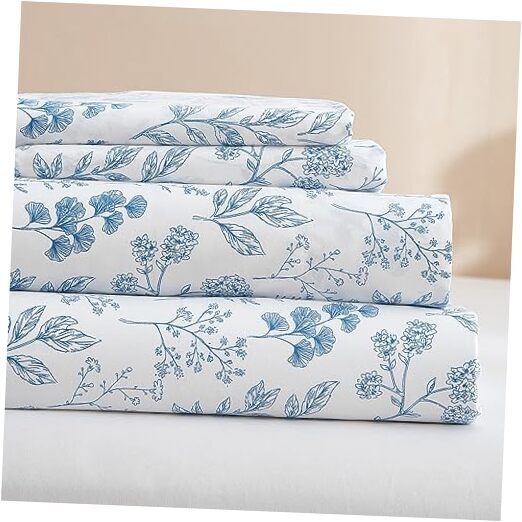 3 Piece Bed Sheets Set Sheets White - Extra Soft Blue Twin XL 01 Blue Floral