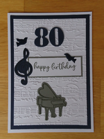 Geburtstagskarte, GlüCkwunschkarte Zum 80. Geburtstag, Handgefertigt
