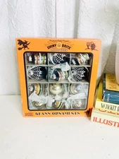 Shiny Brite Halloween Ball Multicolor Reflector Mini Ornament Set of 12 1.2"