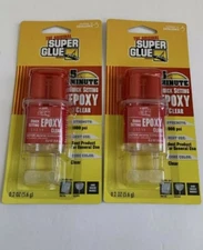   Clear 0.2 oz Tube perfect bonding epoxie x2Super Glue 5 Minute Quick Set Epoxy