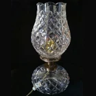 Vintage Waterford Crystal 2-Piece Electric Hurricane Lamp c 1960s